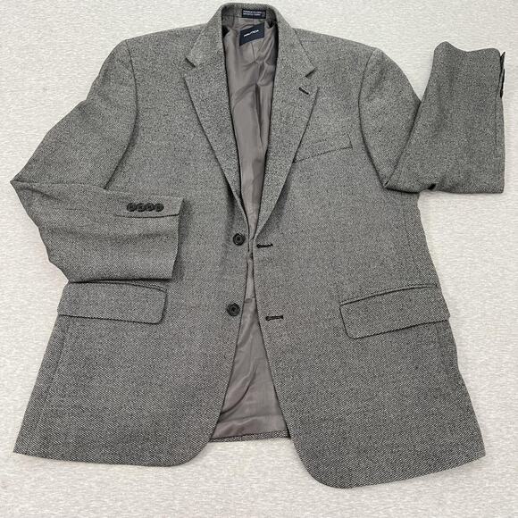 Nautica Blazer Mens 44R Gray Wool Sport Coat Jacket Superior Tailoring Y2K 2000s - Picture 1 of 16